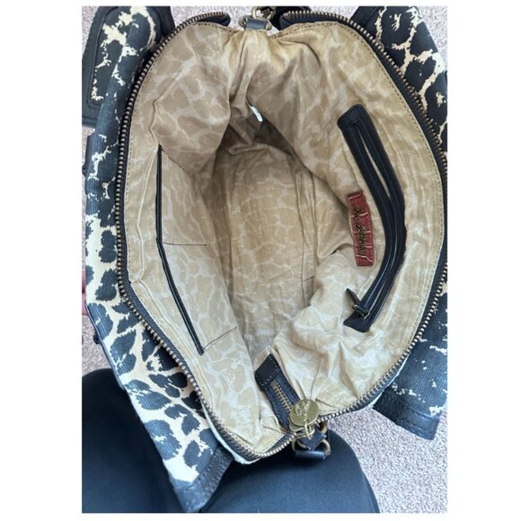 Sam Edelman Leopard Print Leather Satchel Tote Bag - Picture 9 of 12